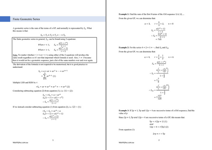 Sequences and Series Workbooks Set