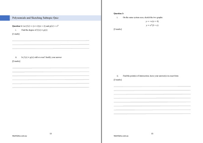 Year 11 Functions Workbooks Set