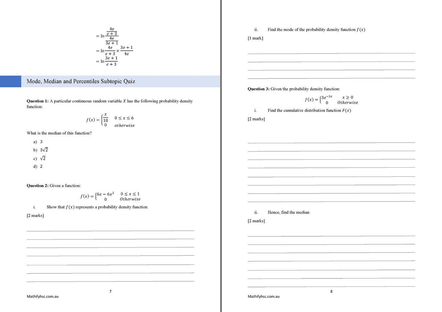 Year 12 Statistical Analysis Workbooks Set