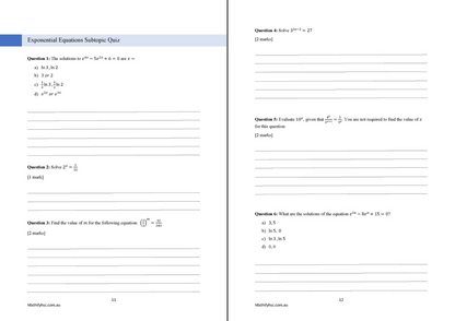 Exponentials and Logarithms Workbooks Set