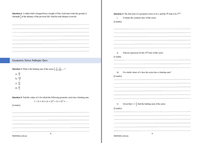 Sequences and Series Workbooks Set