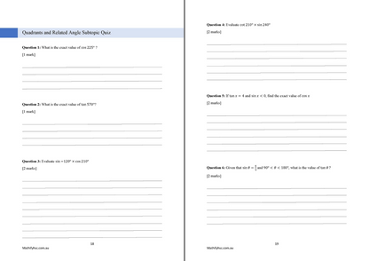 Year 11 Trigonometry Workbooks Set