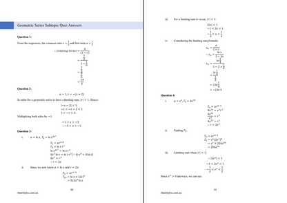 Sequences and Series Workbooks Set