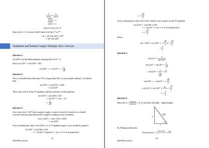 Year 11 Trigonometry Workbooks Set