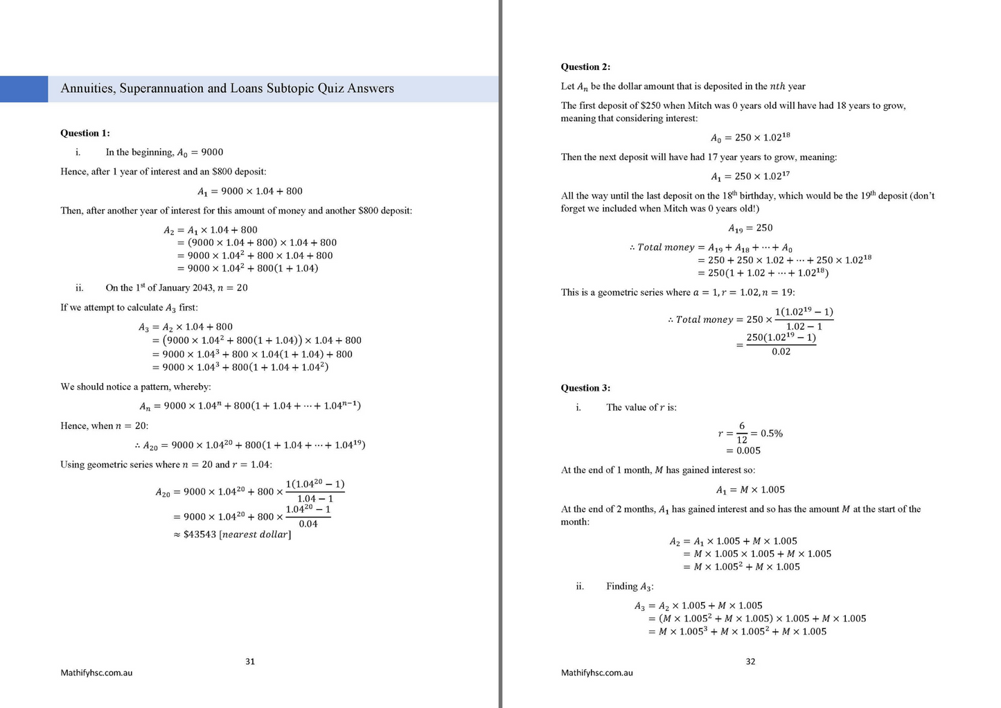 Financial Mathematics Workbooks Set